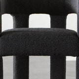 Indoor Square Upholstered Armrest Dining Chair Black Image - 12