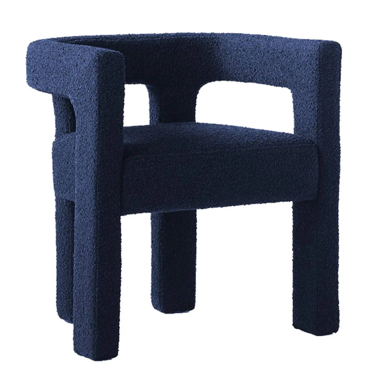 Indoor Square Upholstered Armrest Dining Chair Black Image - 7