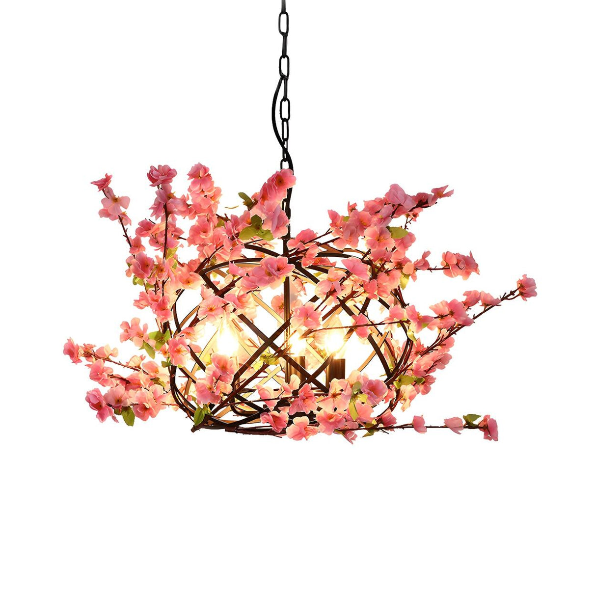 Industria Restaurant Floral Pink Blossom Chandelier Image - 3