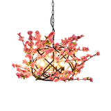 Industria Restaurant Floral Pink Blossom Chandelier Image - 3