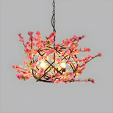 Industria Restaurant Floral Pink Blossom Chandelier Image - 4