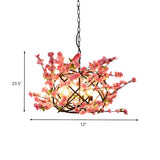 Industria Restaurant Floral Pink Blossom Chandelier #size