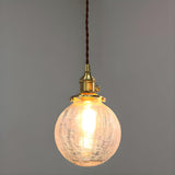 Industrial 1 Light Gold Globe Glass Bedroom Pendant Light Image - 5