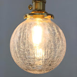 Industrial 1 Light Gold Globe Glass Bedroom Pendant Light Image - 6