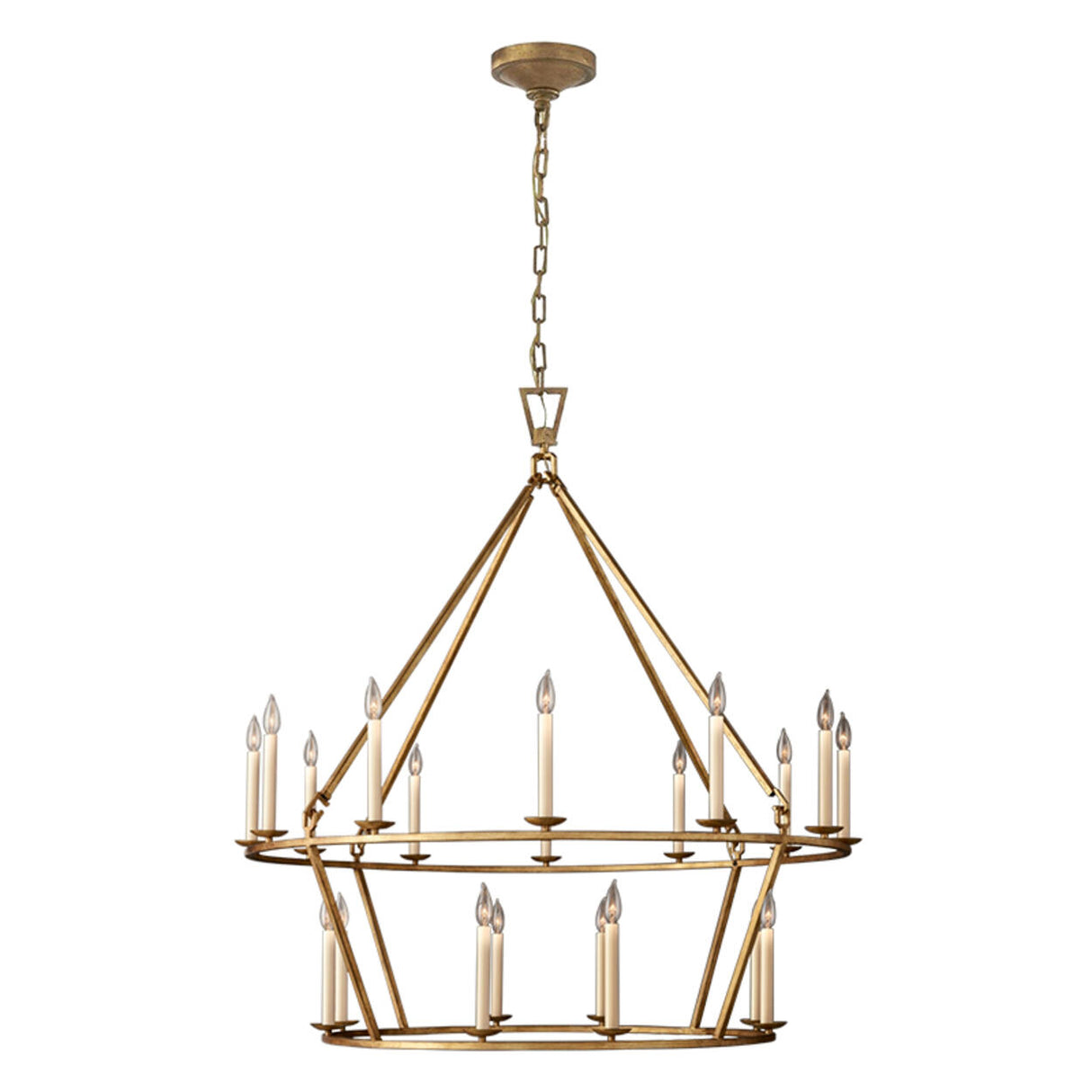 Industrial 2 Tiers Metal Round Candel Chandelier Image - 10