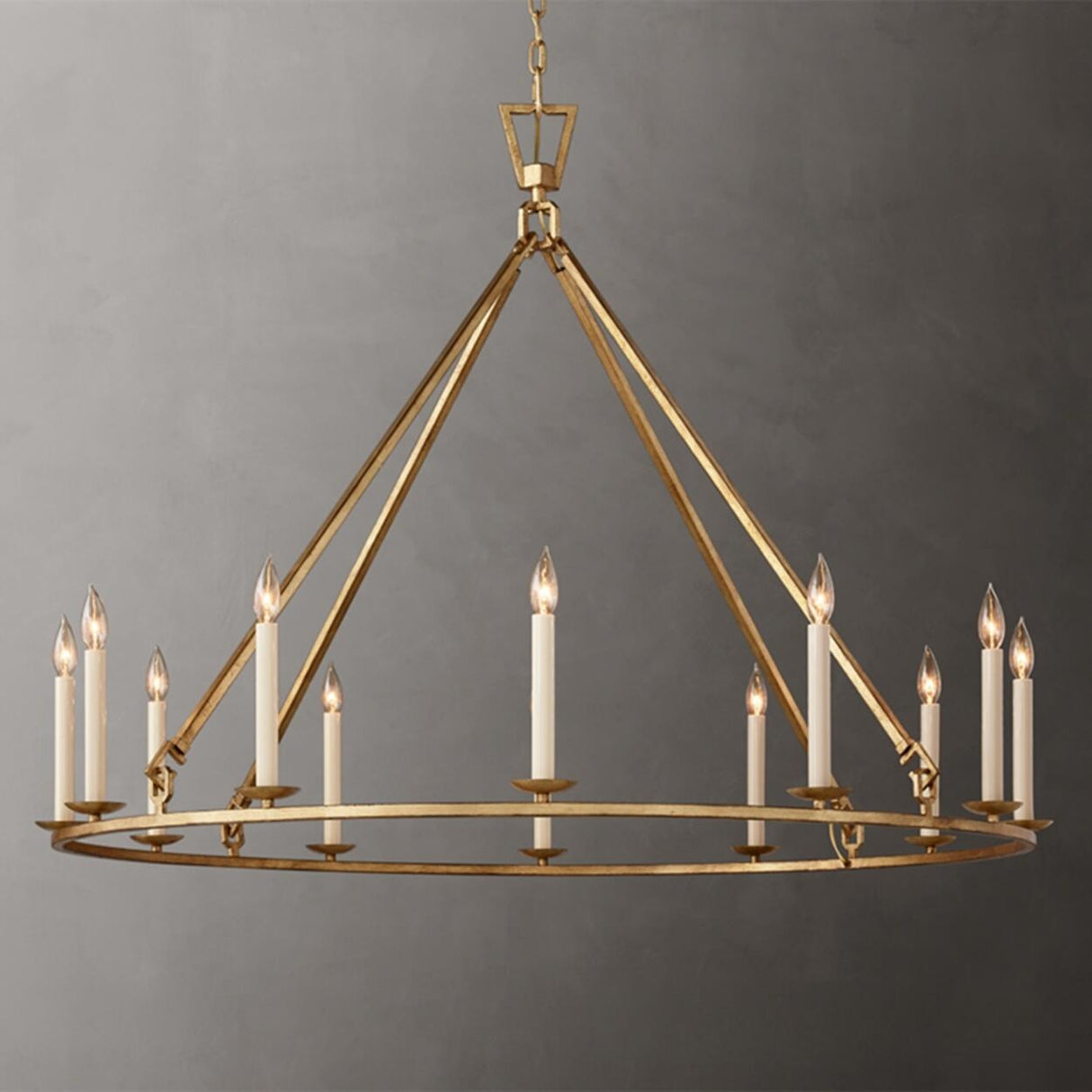 Industrial 2 Tiers Metal Round Candel Chandelier Image - 11