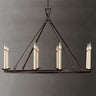 Industrial 2 Tiers Metal Round Candel Chandelier Image - 2