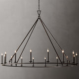 Industrial 2 Tiers Metal Round Candel Chandelier Image - 5