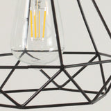 Industrial 3-Light Black Cage Island Ceiling Light Image - 6