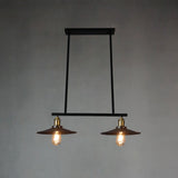 Industrial 3-Light Black Cone Island Pendant Light Image - 23