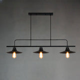 Industrial 3-Light Black Cone Island Pendant Light Image - 25