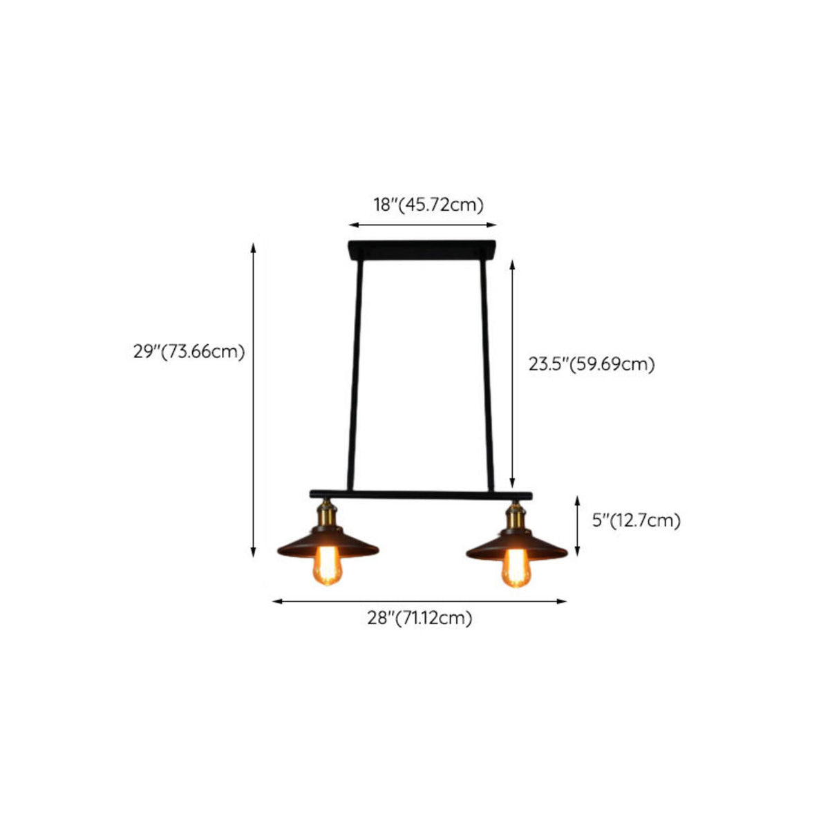 Industrial 3-Light Black Cone Island Pendant Light 