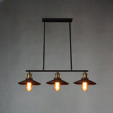 Industrial 3-Light Black Cone Island Pendant Light Image - 3