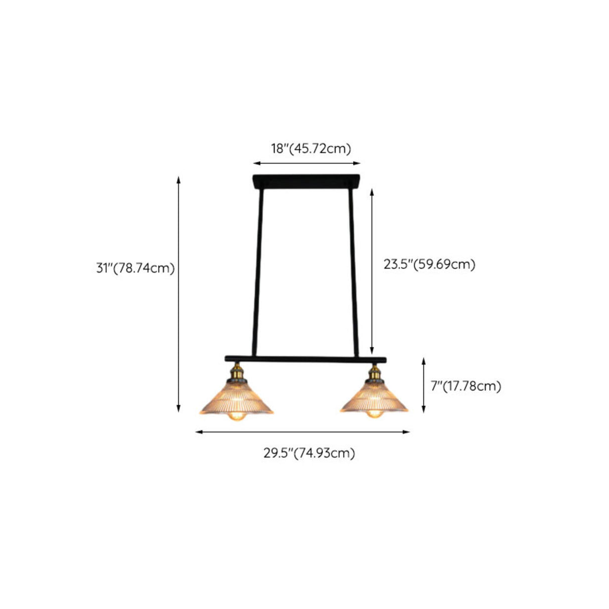 Industrial 3-Light Black Cone Island Pendant Light Image - 30