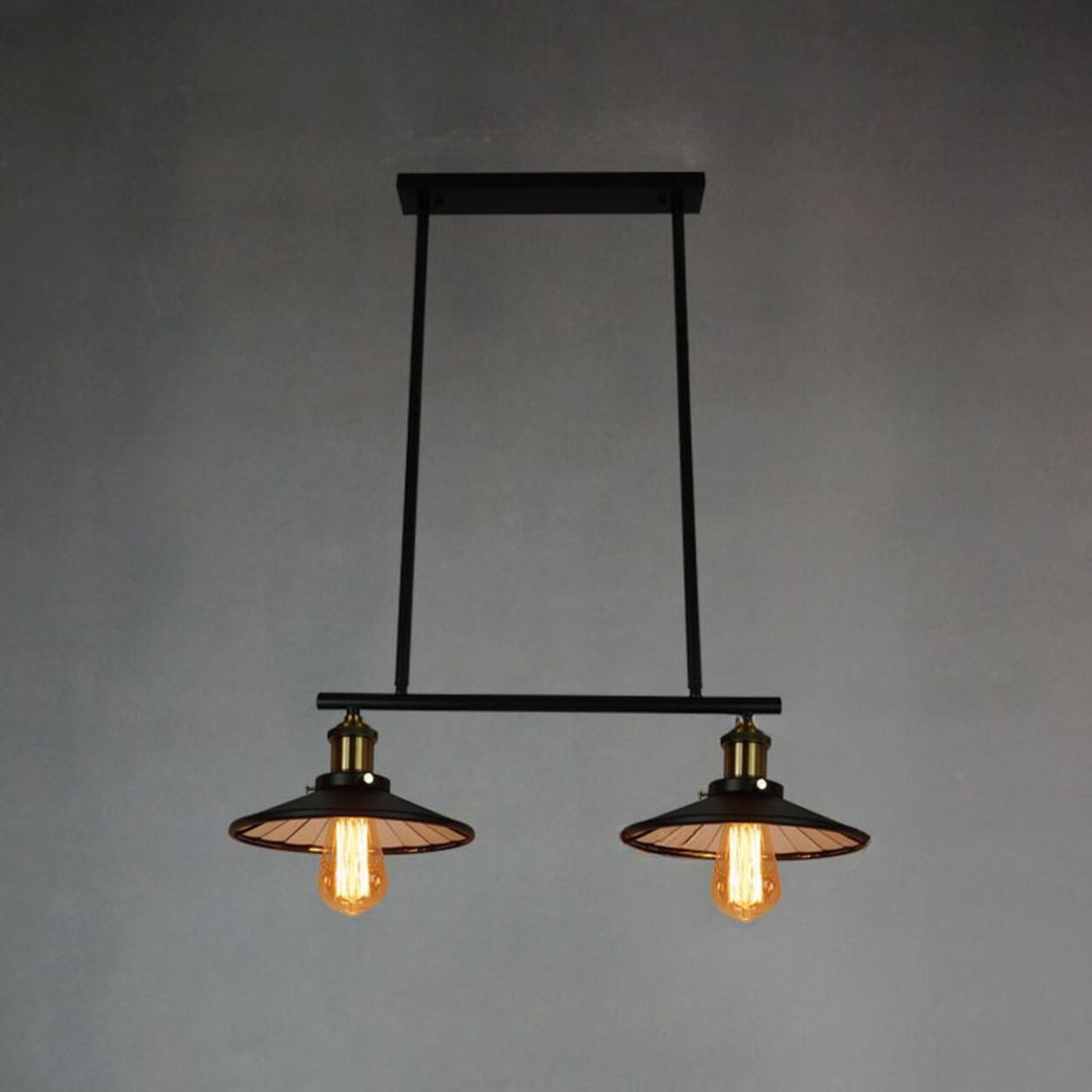 Industrial 3-Light Black Cone Island Pendant Light Image - 6