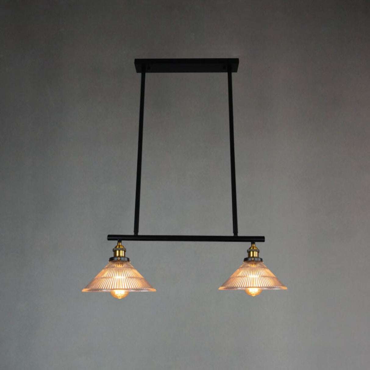 Industrial 3-Light Black Cone Island Pendant Light Image - 9