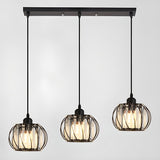 Industrial 3-Light Cage Metal Wire Island Pendant Light Image - 10