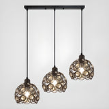 Industrial 3-Light Cage Metal Wire Island Pendant Light Image - 13