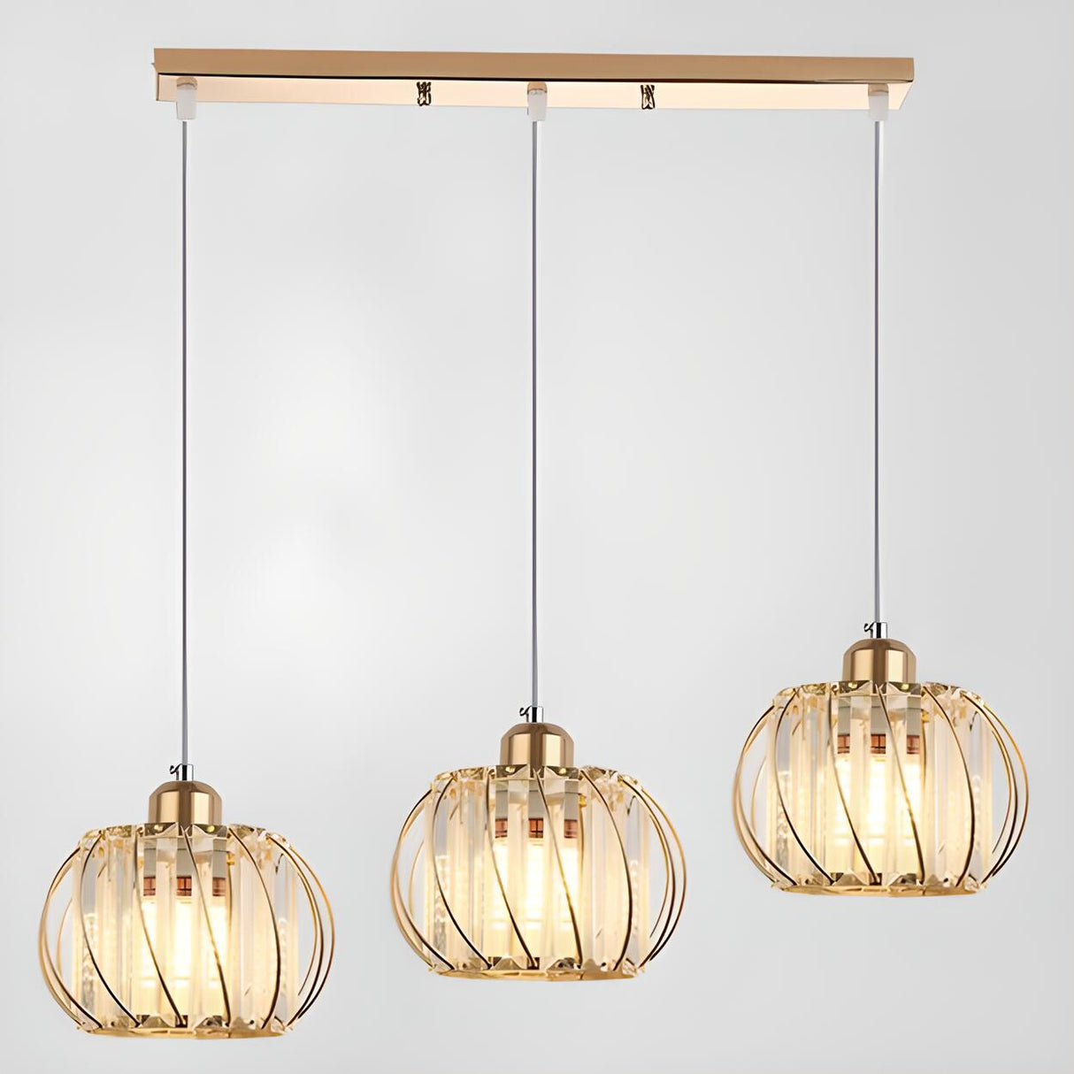 Industrial 3-Light Cage Metal Wire Island Pendant Light Image - 8