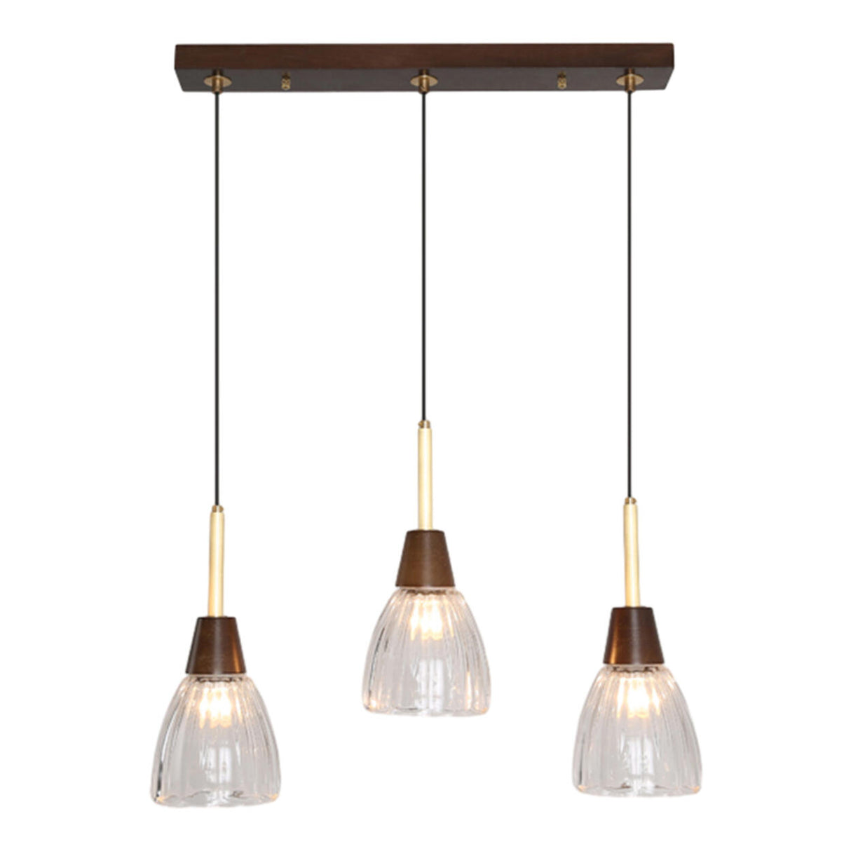 Industrial 3-Light Glass Cone Island Pendant Light Image - 5