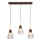 Industrial 3-Light Glass Cone Island Pendant Light Image - 5