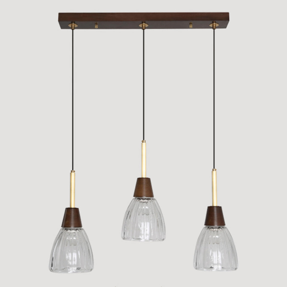 Industrial 3-Light Glass Cone Island Pendant Light Image - 8