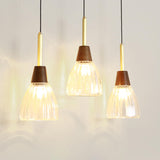 Industrial 3-Light Glass Cone Island Pendant Light Image - 9