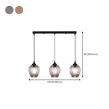 Industrial 3-Light Gray Oval Island Pendant Light #size