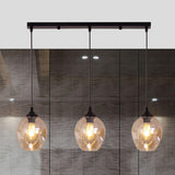 Industrial 3-Light Gray Oval Island Pendant Light Image - 3