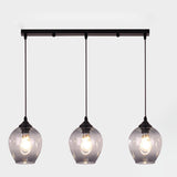 Industrial 3-Light Gray Oval Island Pendant Light Image - 6