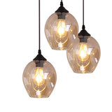 Industrial 3-Light Gray Oval Island Pendant Light Image - 7