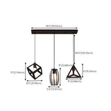 Industrial 3-Light Pyramid Cage Island Pendant Light Image - 20