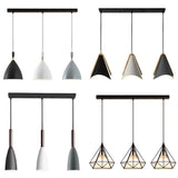 Industrial 3-Light Pyramid Cage Island Pendant Light Image - 5