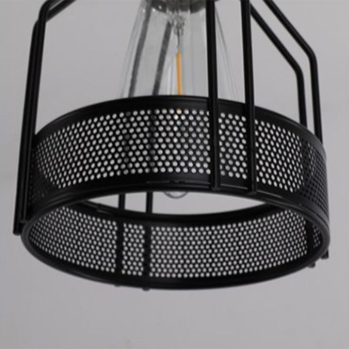 Industrial 4-Light Black Cage Island Pendant Light Image - 15