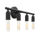 Industrial 4-Light Black Cylinder LED Vanity Light Image - 11