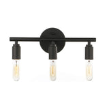 Industrial 4-Light Black Cylinder LED Vanity Light Image - 3