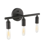 Industrial 4-Light Black Cylinder LED Vanity Light Image - 9