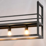 Industrial 4-Light Rectangular Island Pendant Light Image - 6