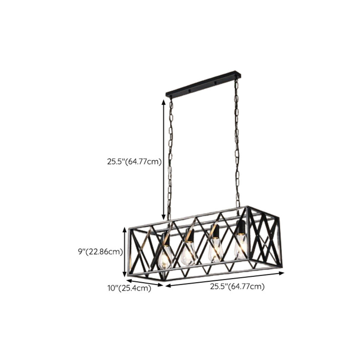 Industrial 6-Light Cage Rectangular Island Lights Image - 18