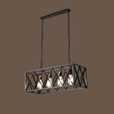 Industrial 6-Light Cage Rectangular Island Lights Image - 6