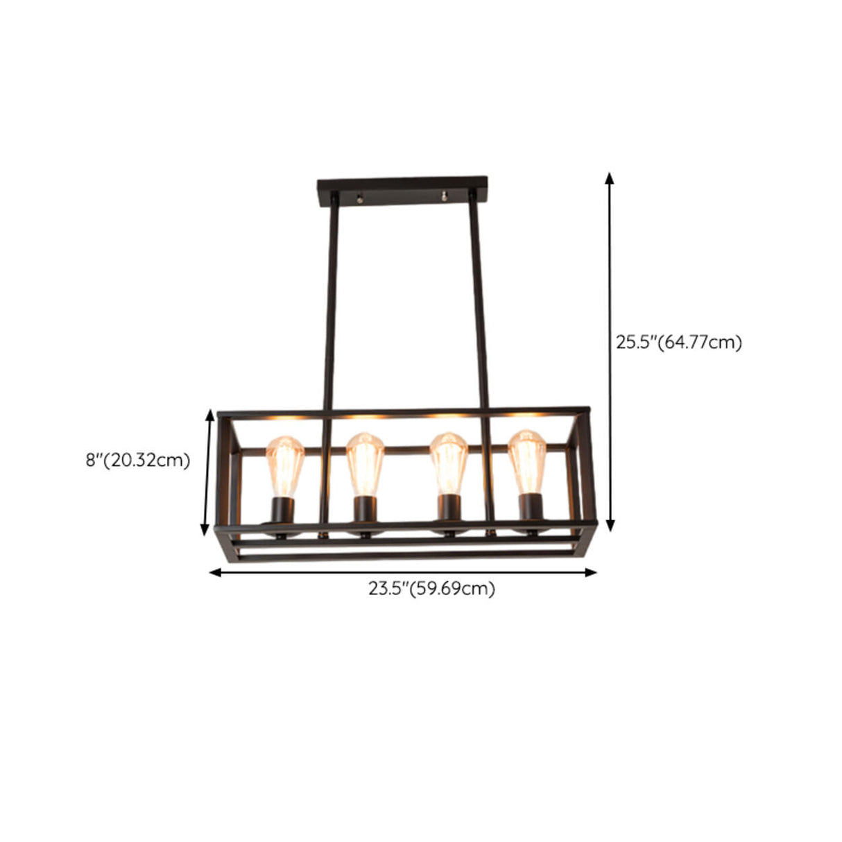 Industrial Adjustable Black Box Island Ceiling Light 