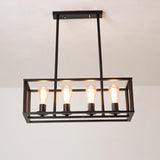 Industrial Adjustable Black Box Island Ceiling Light Image - 7