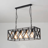 Industrial Adjustable Black Box Island Ceiling Light Image - 9