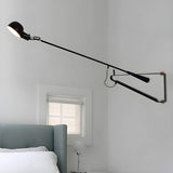 Industrial Adjustable Black Dome Swing Arm Wall Sconce Image - 13