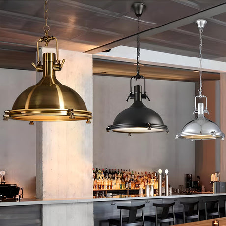 Industrial Adjustable Chain Metal Bell Pendant Lights Image - 1