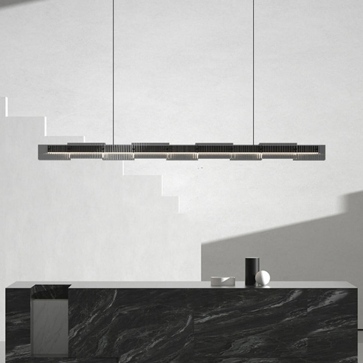 Industrial Adjustable Linear Island Pendant Light Image - 2