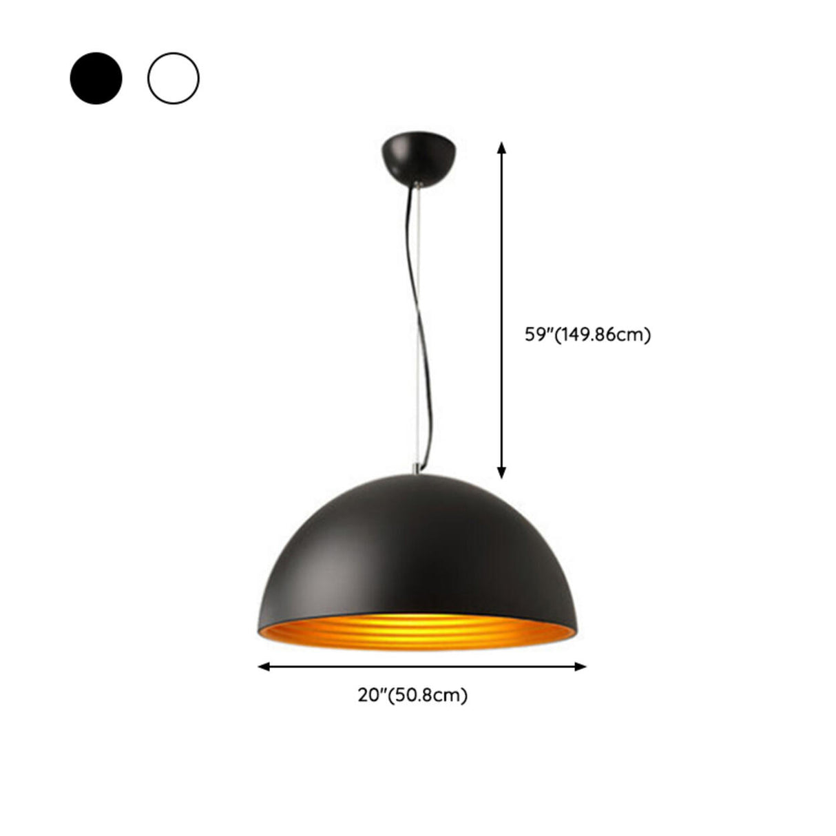 Industrial Adjustable Metal Dome Pendant Light Image - 14