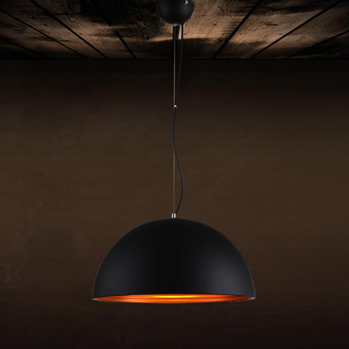 Industrial Adjustable Metal Dome Pendant Light Image - 3