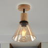 Industrial Amber Glass Cone Semi-Flush Mount Light Image - 1