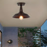 Industrial Balcony Barn Iron Semi-Flush Mount Light Image - 1